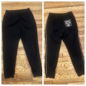 SALE Moschino Couture side stripe sweatpants joggers bear embroidered pocket